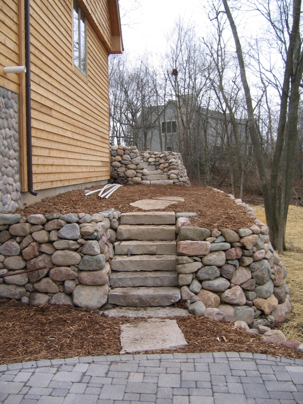 Hardscaping services in Mequon include retaining wall installation